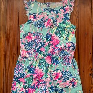Lilly Pulitzer Pink and Blue Floral Kids Romper